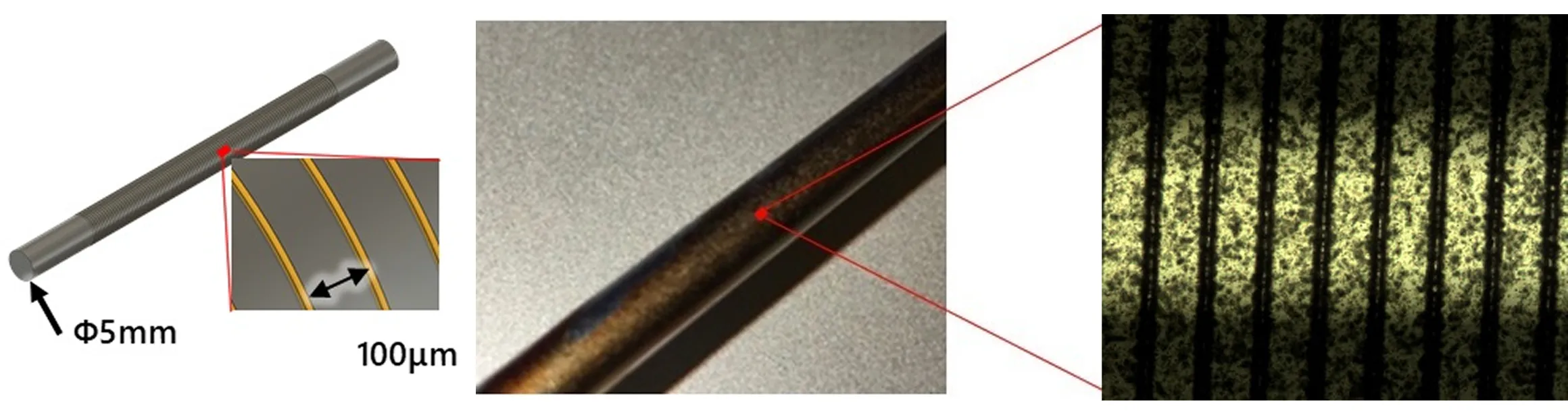 Φ5mm 円柱ワーク 100μm螺旋露光